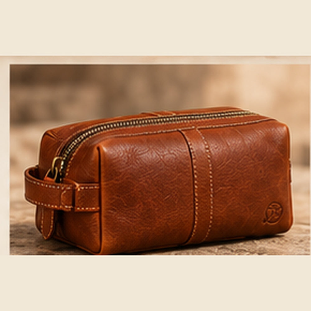 Camel Leather Dopp Kit