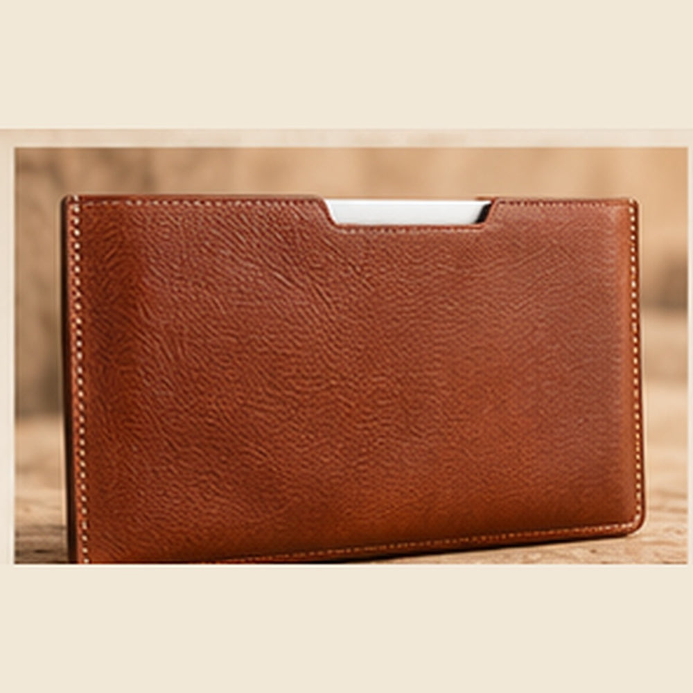 Camel Leather Laptop Folio