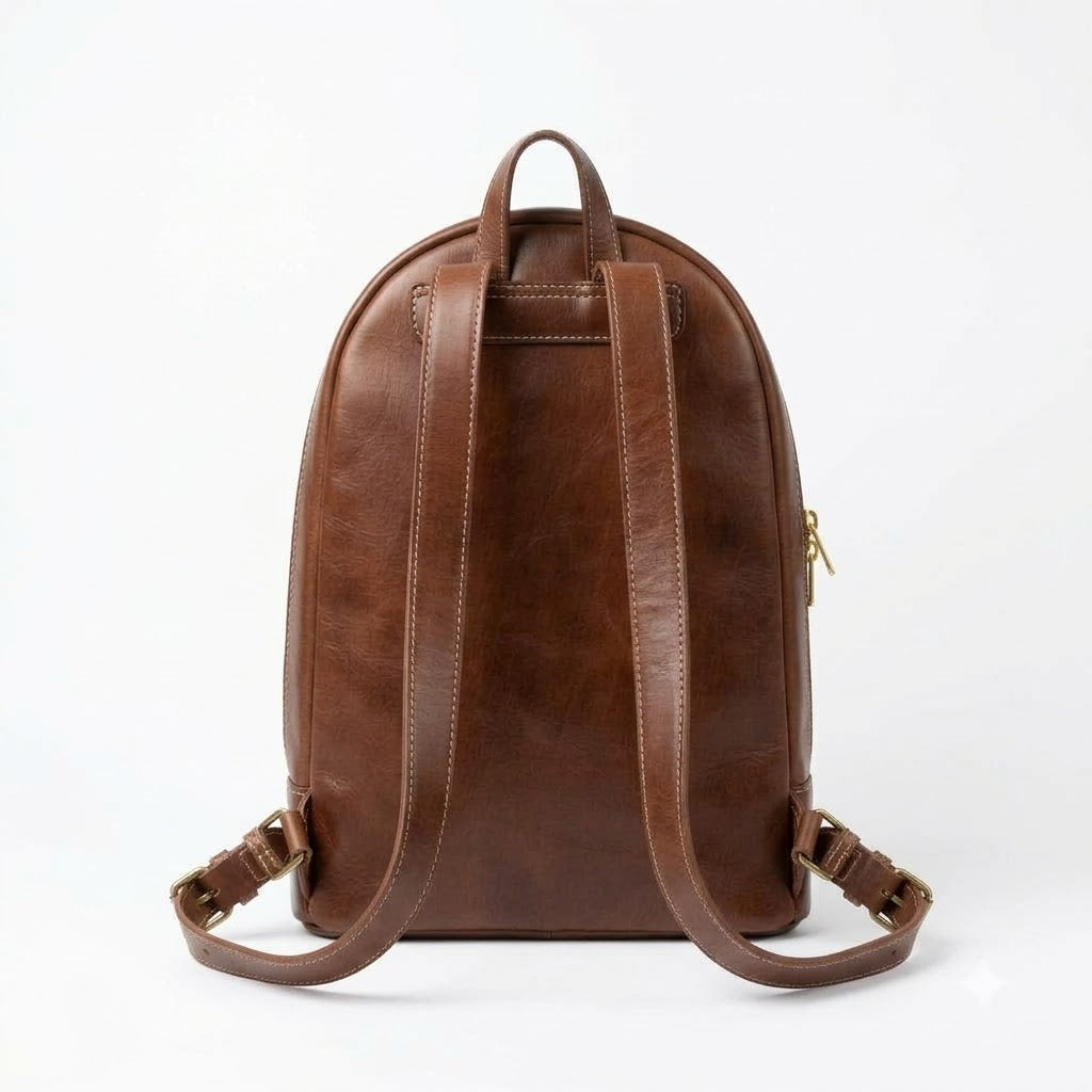Medina City Backpack brown leather backpack, additional product view 3