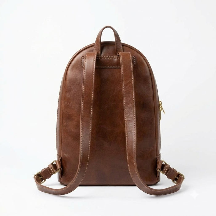 Medina City Backpack brown leather backpack, additional product view 3