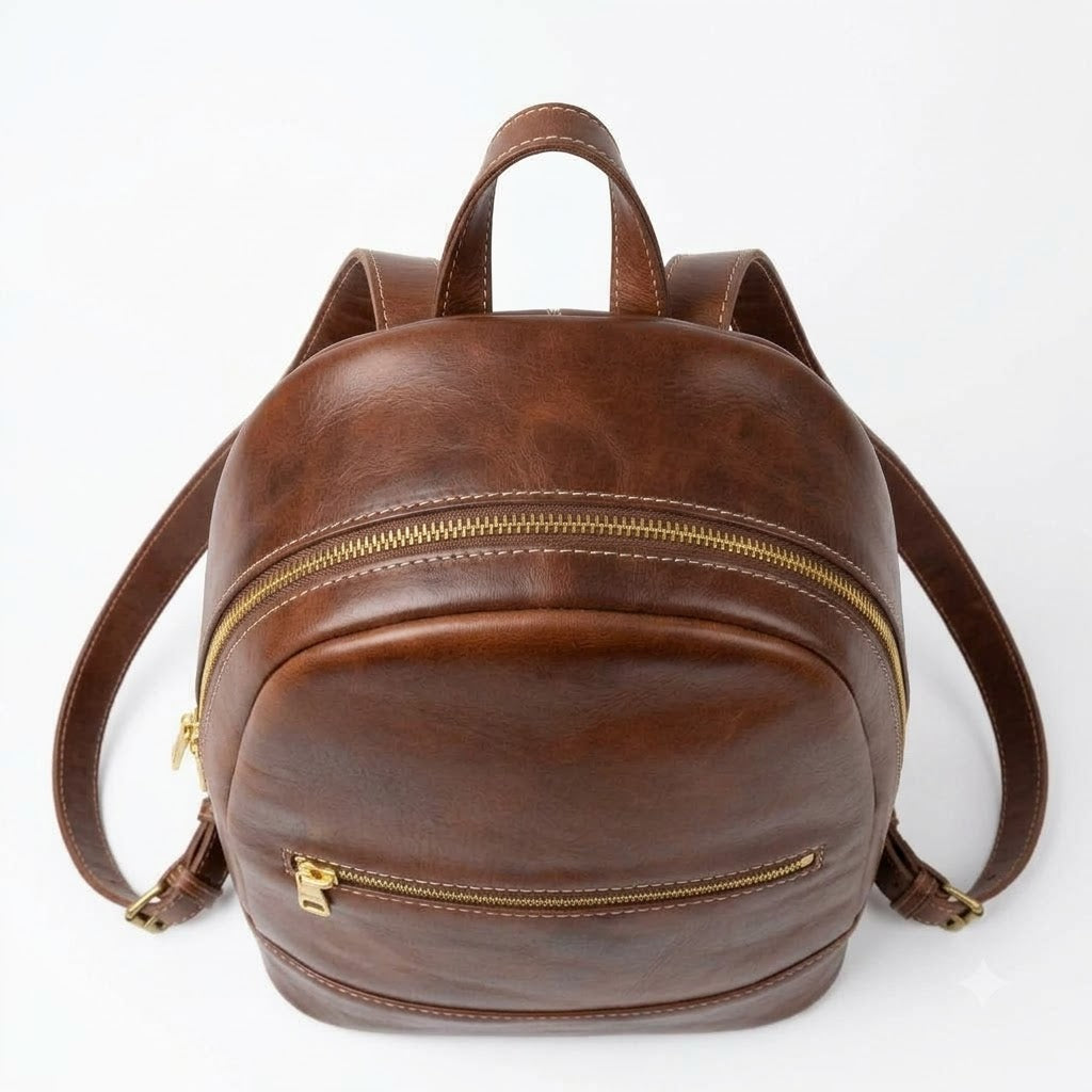 Medina City Backpack brown leather backpack, additional product view 4