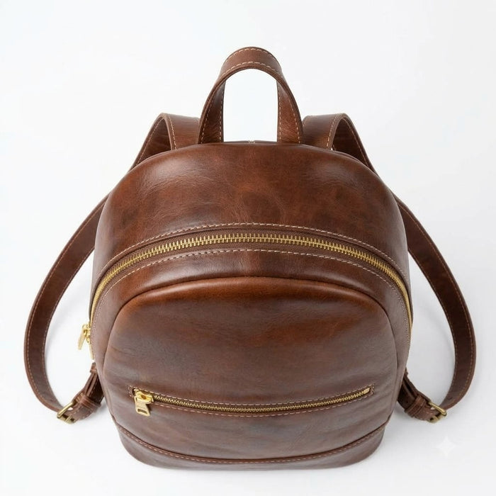 Medina City Backpack brown leather backpack, additional product view 4