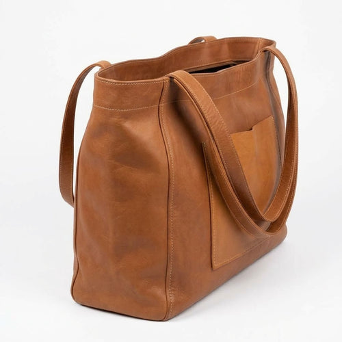 Souq Carryall Tote brown leather carryall, additional product view 1