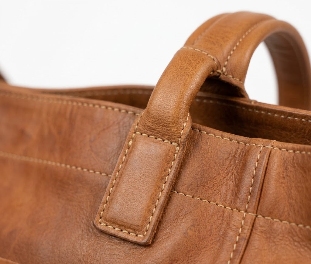 Souq Carryall Tote brown leather carryall, additional product view 4