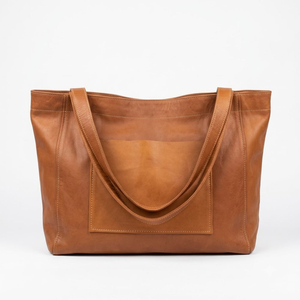 Souq Carryall Tote brown leather everyday tote bag